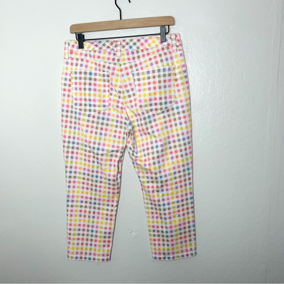 Charter Club Bristol Colorful Gingham Plaid Print Capri Jeans Pants 10 - Picture 7 of 8